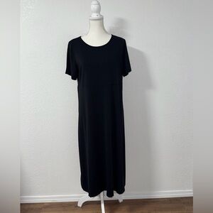 TRAVEL SMITH Pink Shirt and Black dress Set.